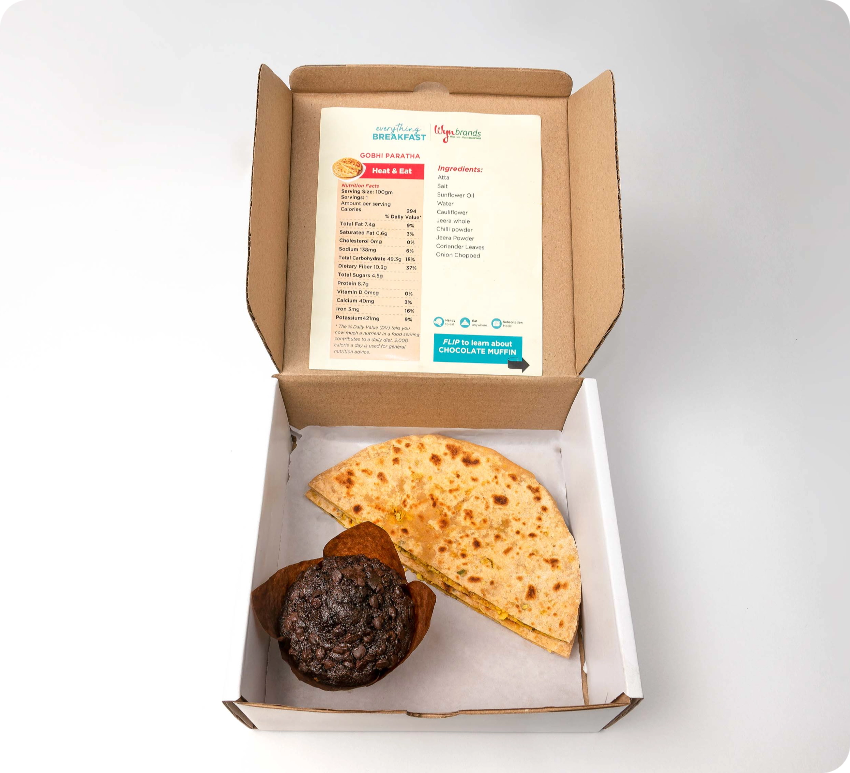 Gobi Paratha and Chocolate Muffin