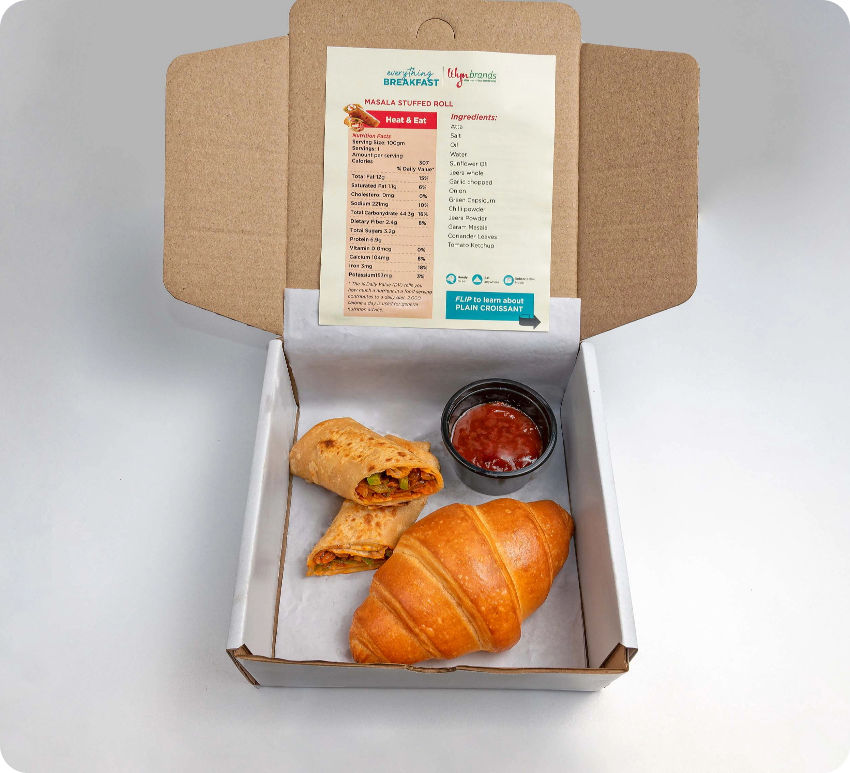 Masala Stuffed Roll and Plain Croissant
